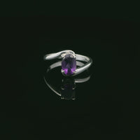 Amethyst Faceted Sterling Silver Ring