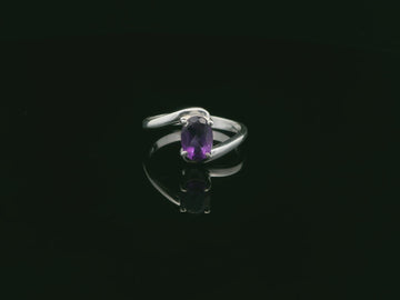 Amethyst Faceted Sterling Silver Ring