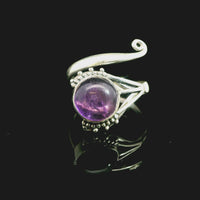 Amethyst Freesize Sterling Silver Ring