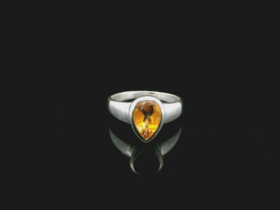 Citrine, Faceted Sterling Silver Ring