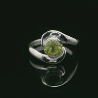 Peridot, Faceted Sterling Silver Ring