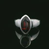 Garnet, Faceted Sterling Silver Ring