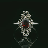 Garnet, Faceted Sterling Silver