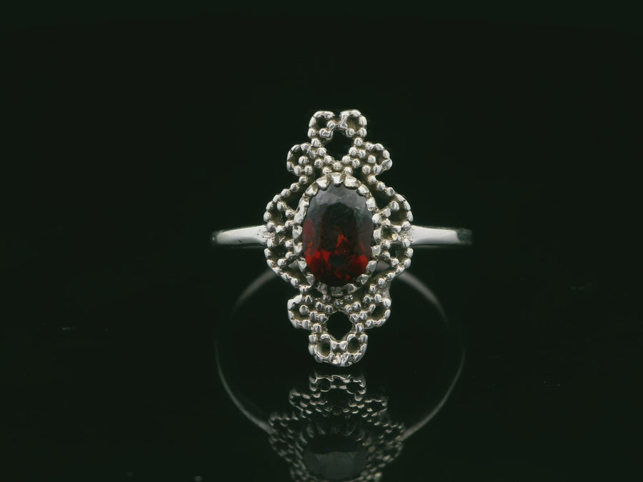 Garnet, Faceted Sterling Silver