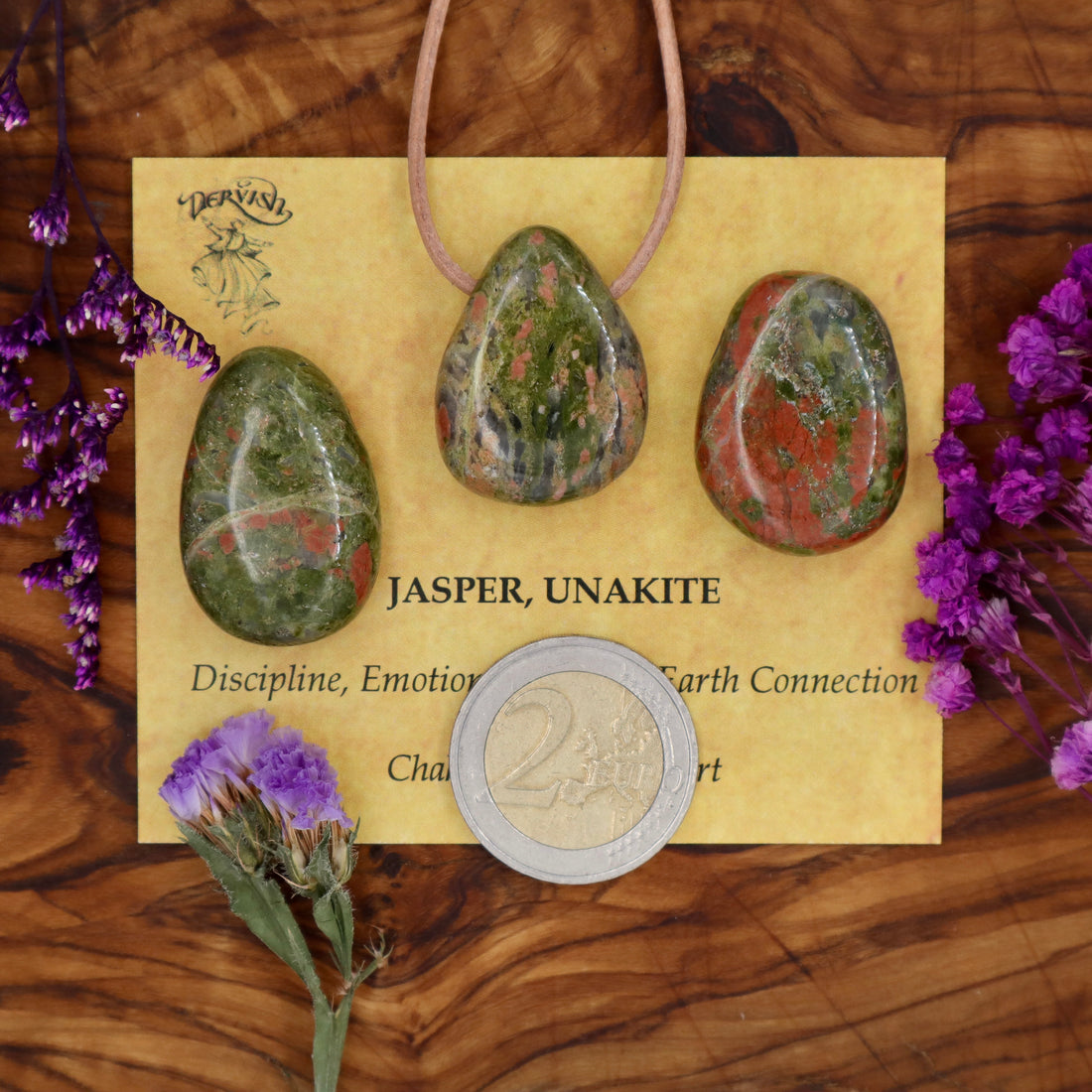 Jasper, Unakite Tumblestone Pendant