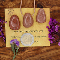 Moonstone, Chocolate Tumblestone Pendant