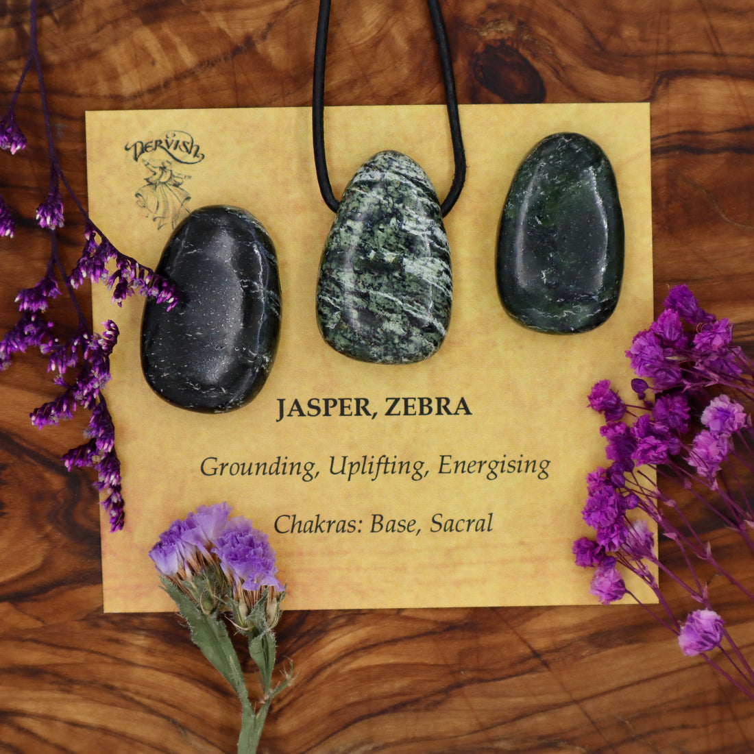 Jasper, Zebra Tumblestone Pendant