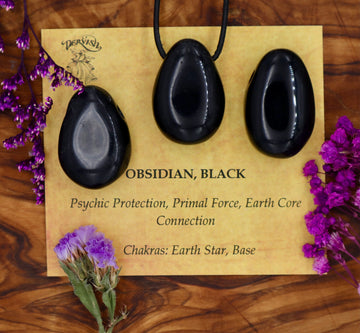 Obsidian, Black Tumblestone Pendant