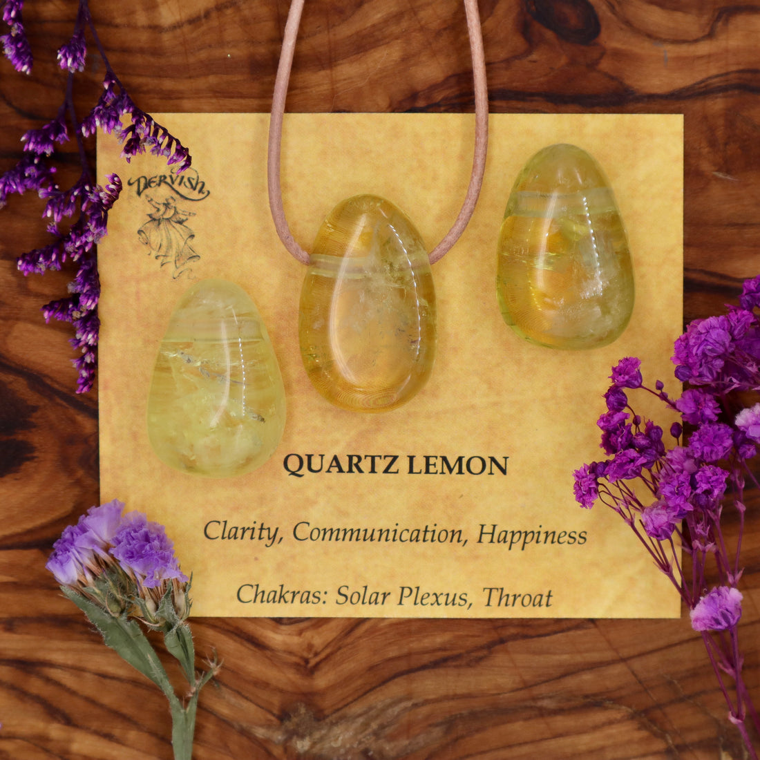 Quartz, Lemon Tumblestone Pendant