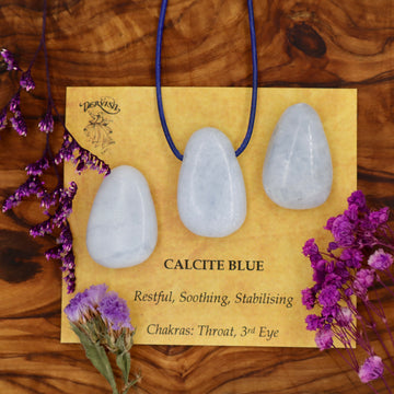 Calcite, Blue Tumblestone Pendant