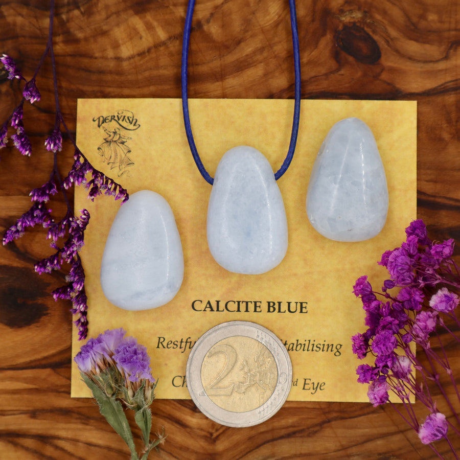 Calcite, Blue Tumblestone Pendant