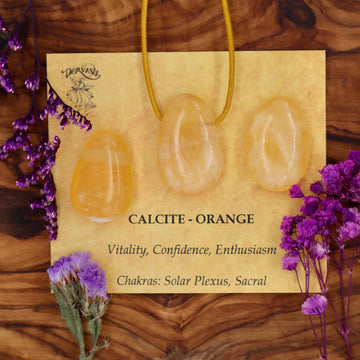 Calcite, Orange Tumblestone Pendant