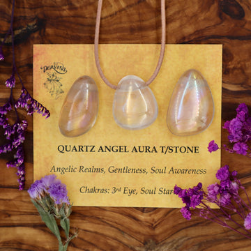Angel Aura Quartz Tumblestone Pendant