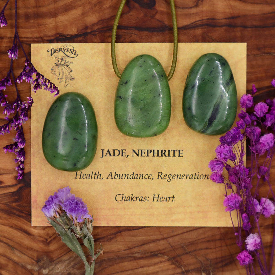Jade, Nephrite Tumblestone Pendant
