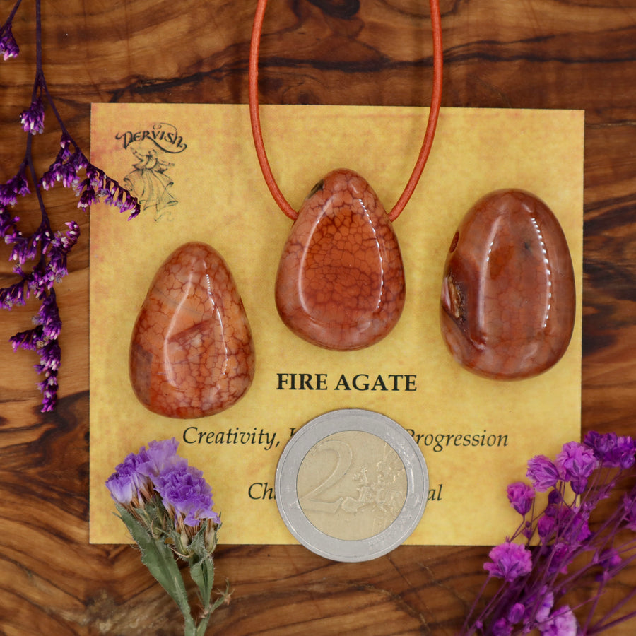 Agate, Fire Tumblestone Pendant
