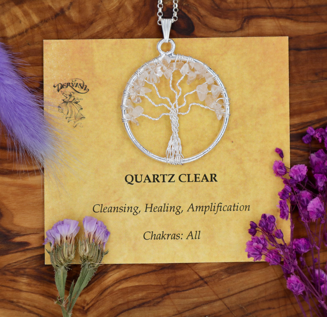 Quartz, Clear Tree of Life Pendant