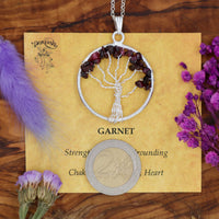 Garnet, Red Tree of Life Pendant