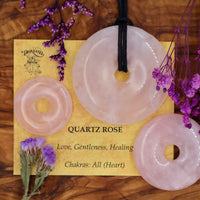 Quartz, Rose Donut Pendant (30mm, 40mm, 50mm)