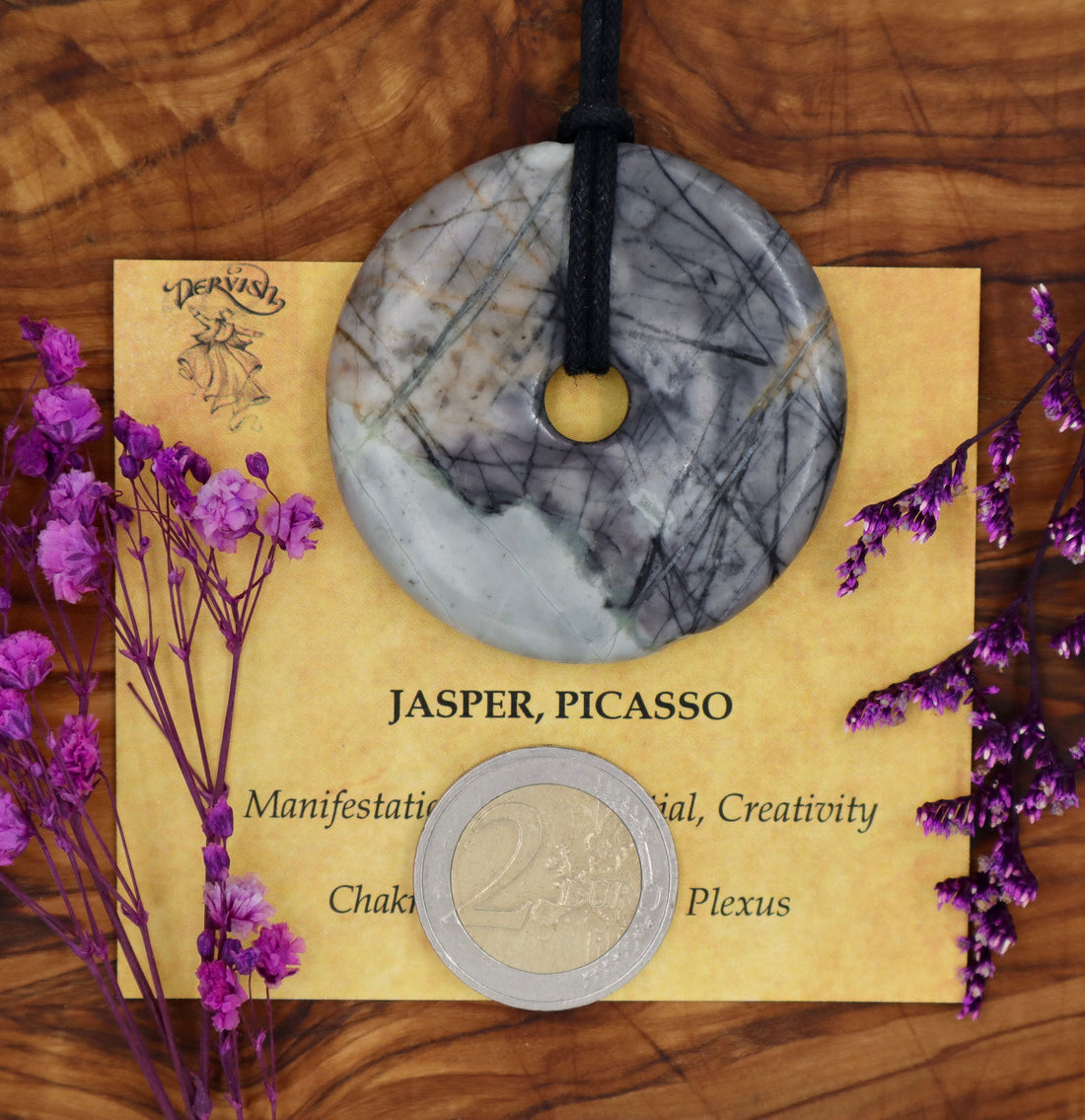 Jasper, Picasso Donut Pendant 50mm
