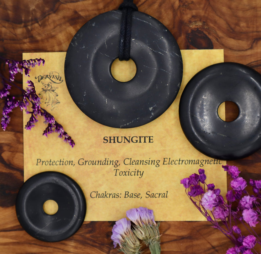 Shungite Donut Pendant (30mm, 40mm, 50mm)