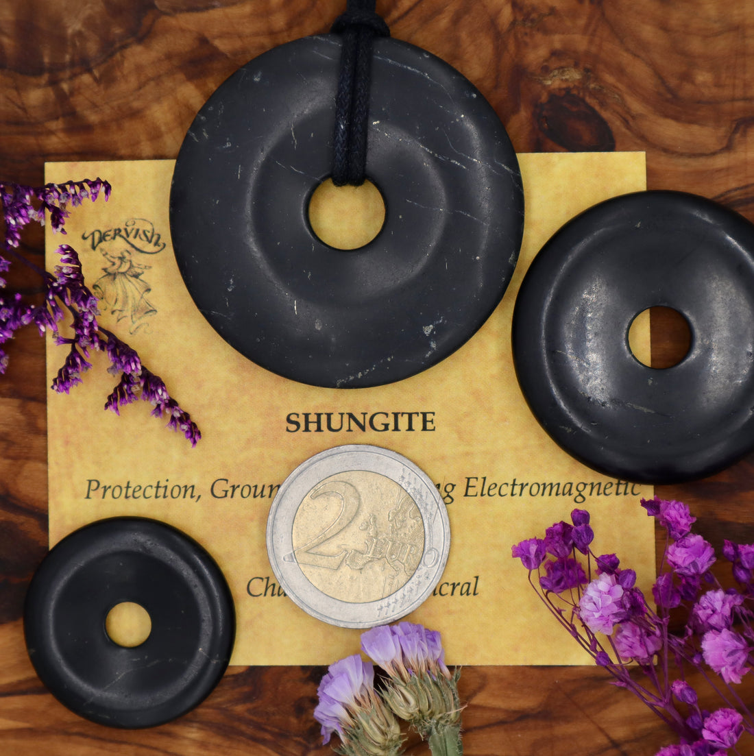 Shungite Donut Pendant (30mm, 40mm, 50mm)
