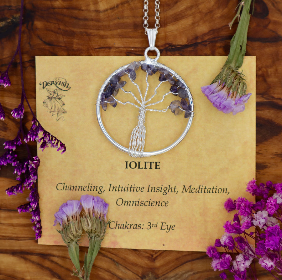 Iolite Tree of Life Pendant