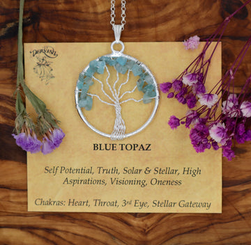 Topaz - Blue Tree of Life Pendant