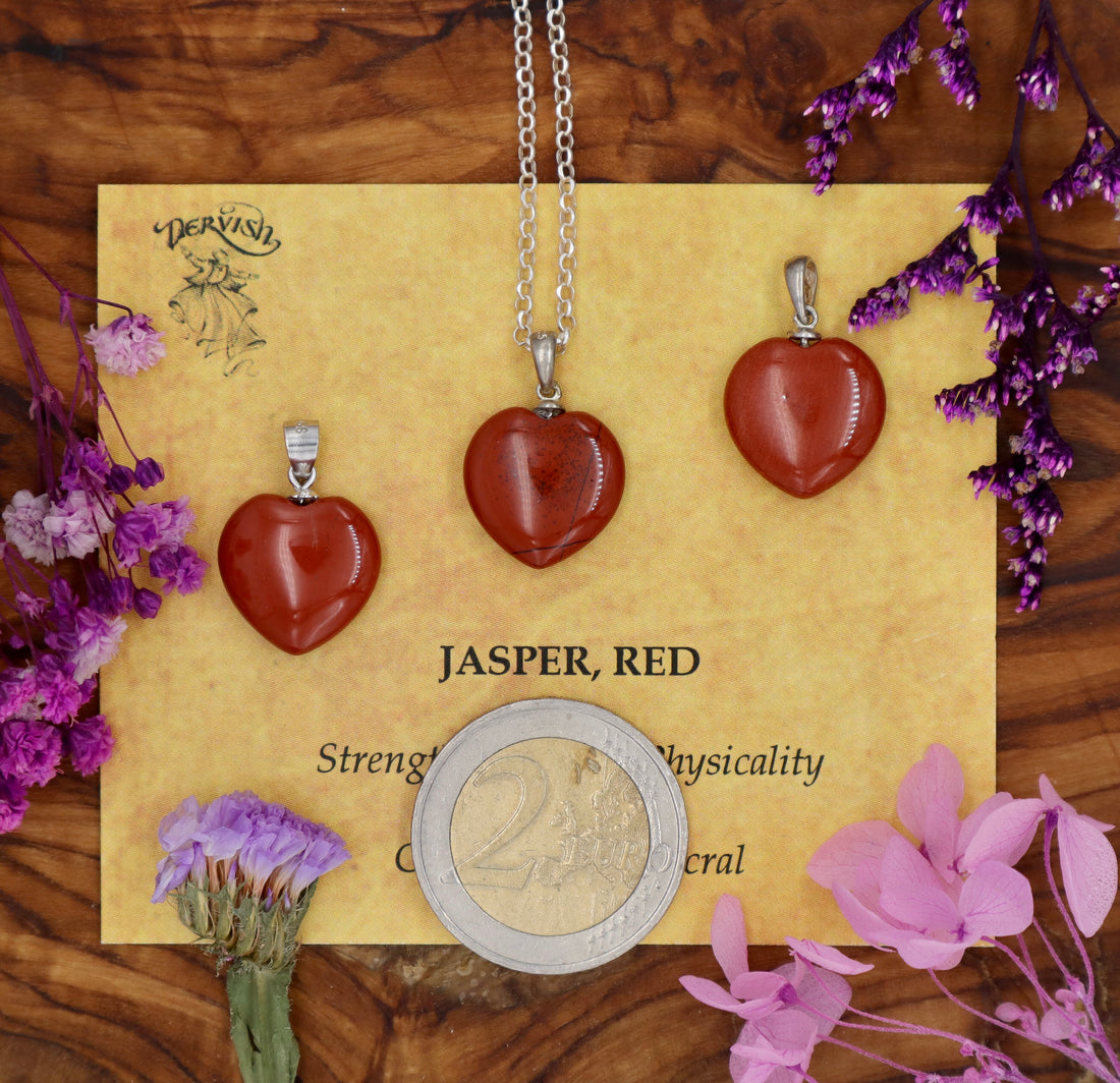 Jasper, Red Mini Heart Pendant
