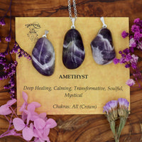 Amethyst (Chevron) Tumblestone Pendant With Metal Loop