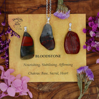 Bloodstone Tumblestone Pendant With Metal Loop