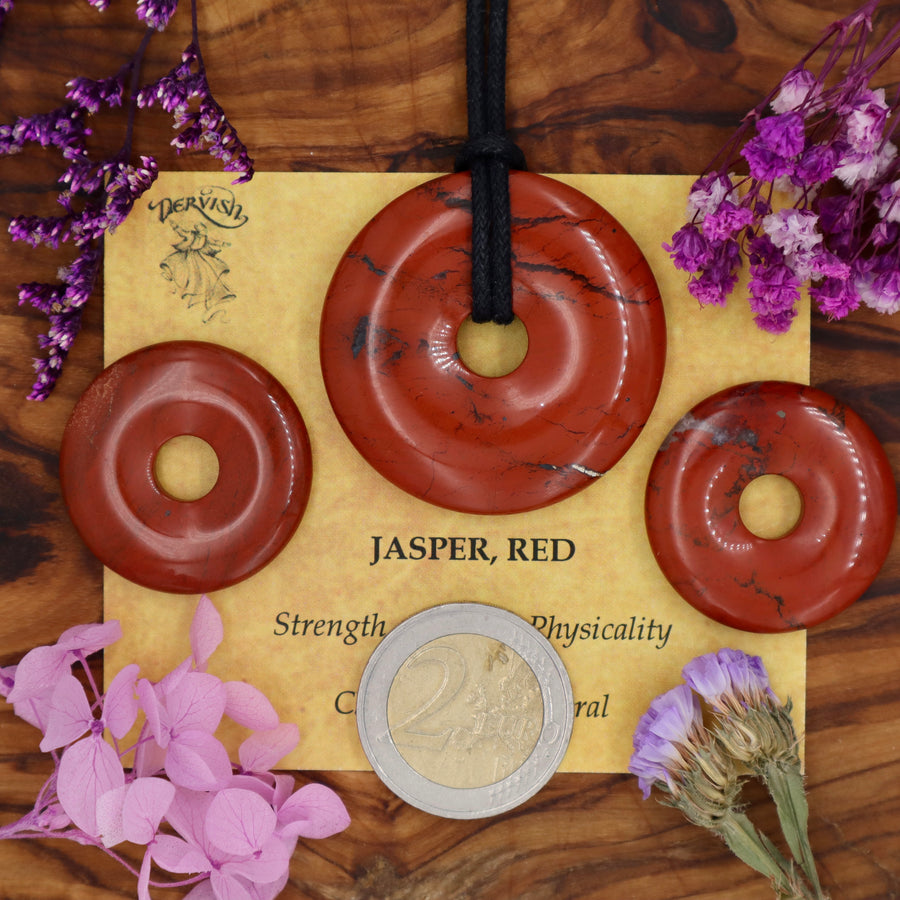 Jasper, Red Donut Pendant (30mm, 40mm)
