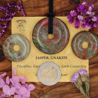 Jasper, Unakite Donut Pendant (30mm, 40mm)