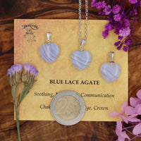 Blue Lace Agate Heart Pendant