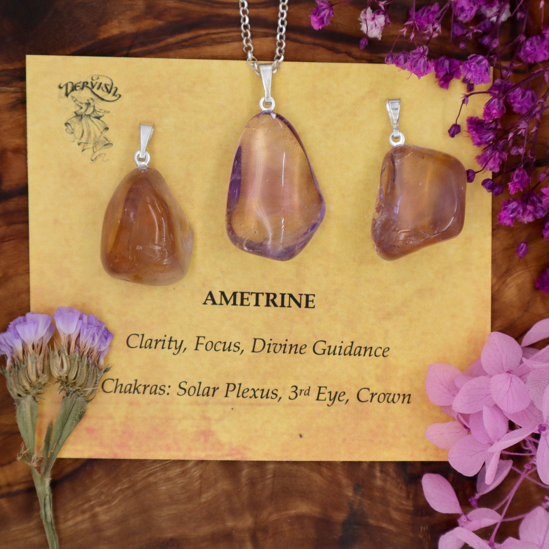 Ametrine Tumblestone Pendant With Metal Loop