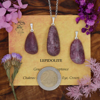 Lepidolite Tumblestone Pendant With Metal Loop