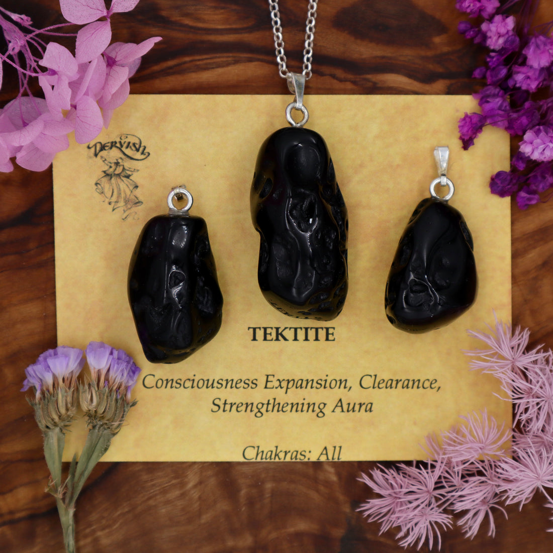 Tektite Tumblestone Pendant With Metal Loop