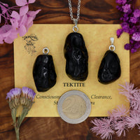 Tektite Tumblestone Pendant With Metal Loop