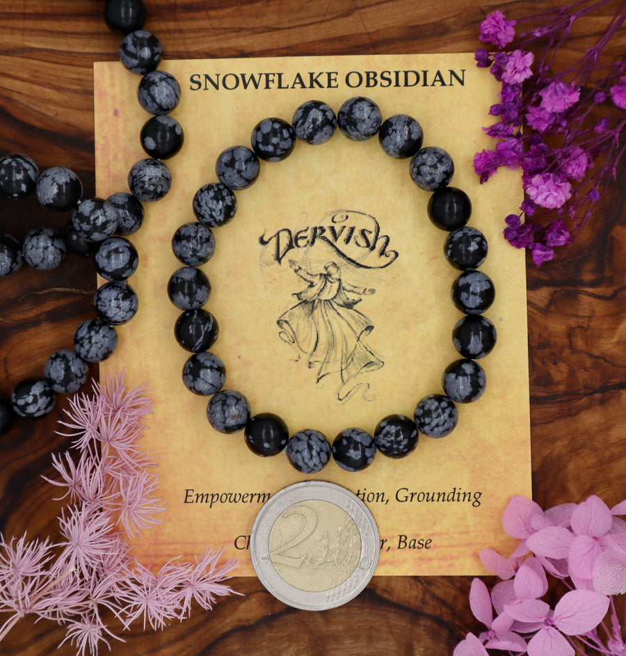Snowflake Obsidian Bracelet 8mm (Sphere)