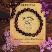 Tiger Eye, Red Bracelet 8mm (Sphere)