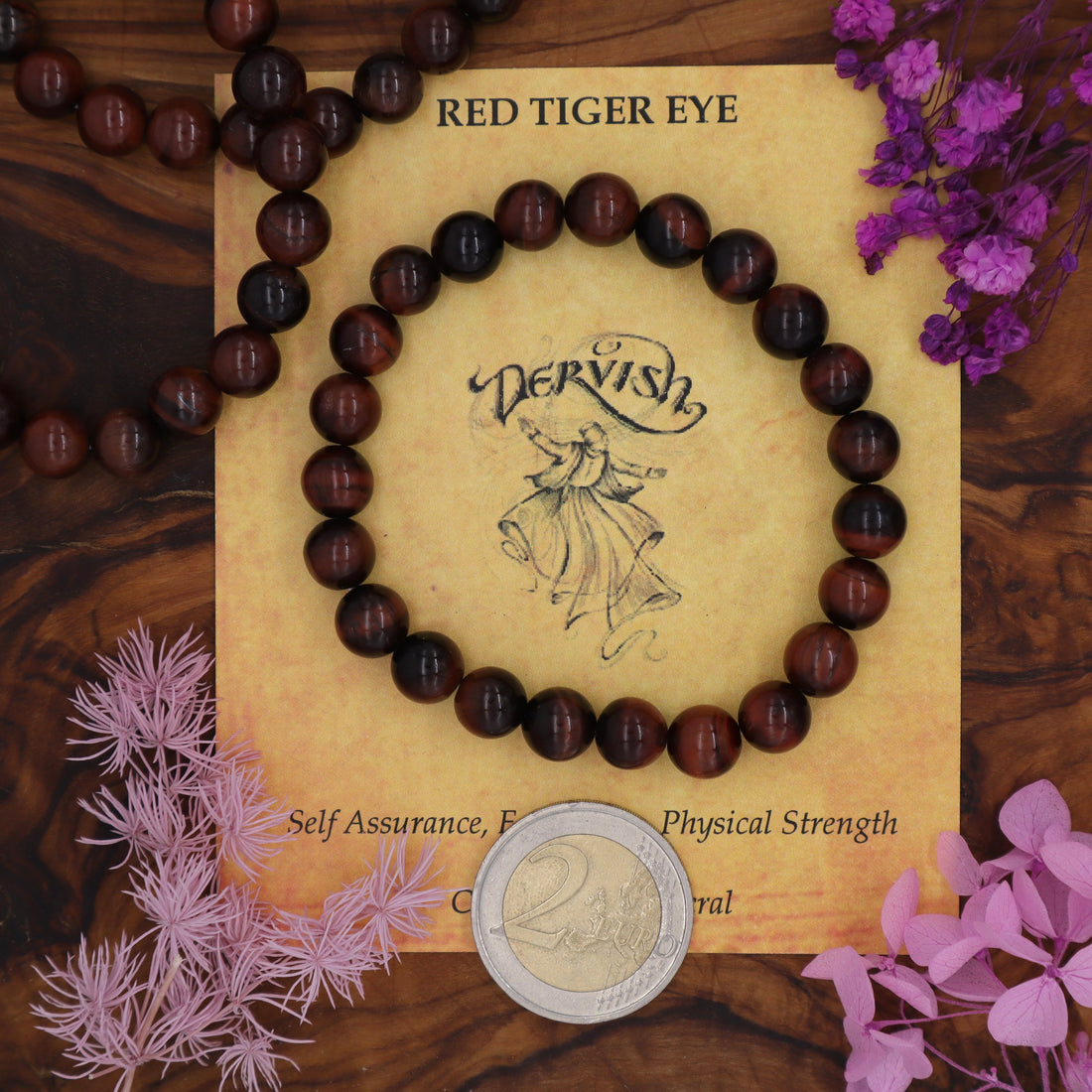 Tiger Eye, Red Bracelet 8mm (Sphere)