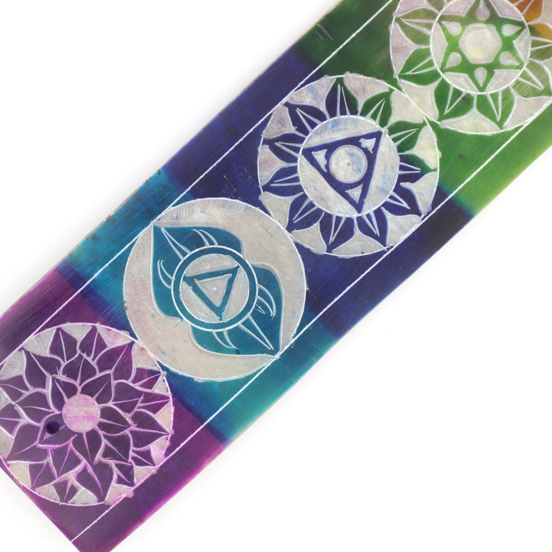 Multi Coloured Soapstone Incense Burner Strip with 7 Chakras