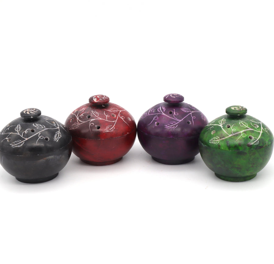 Coloured Soapstone Pot Pourri - Jali (Set of 4)