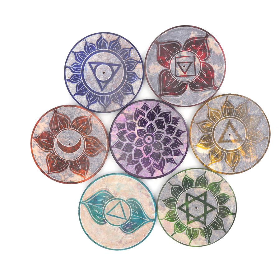 Multi Coloured Incense Plate Chakra