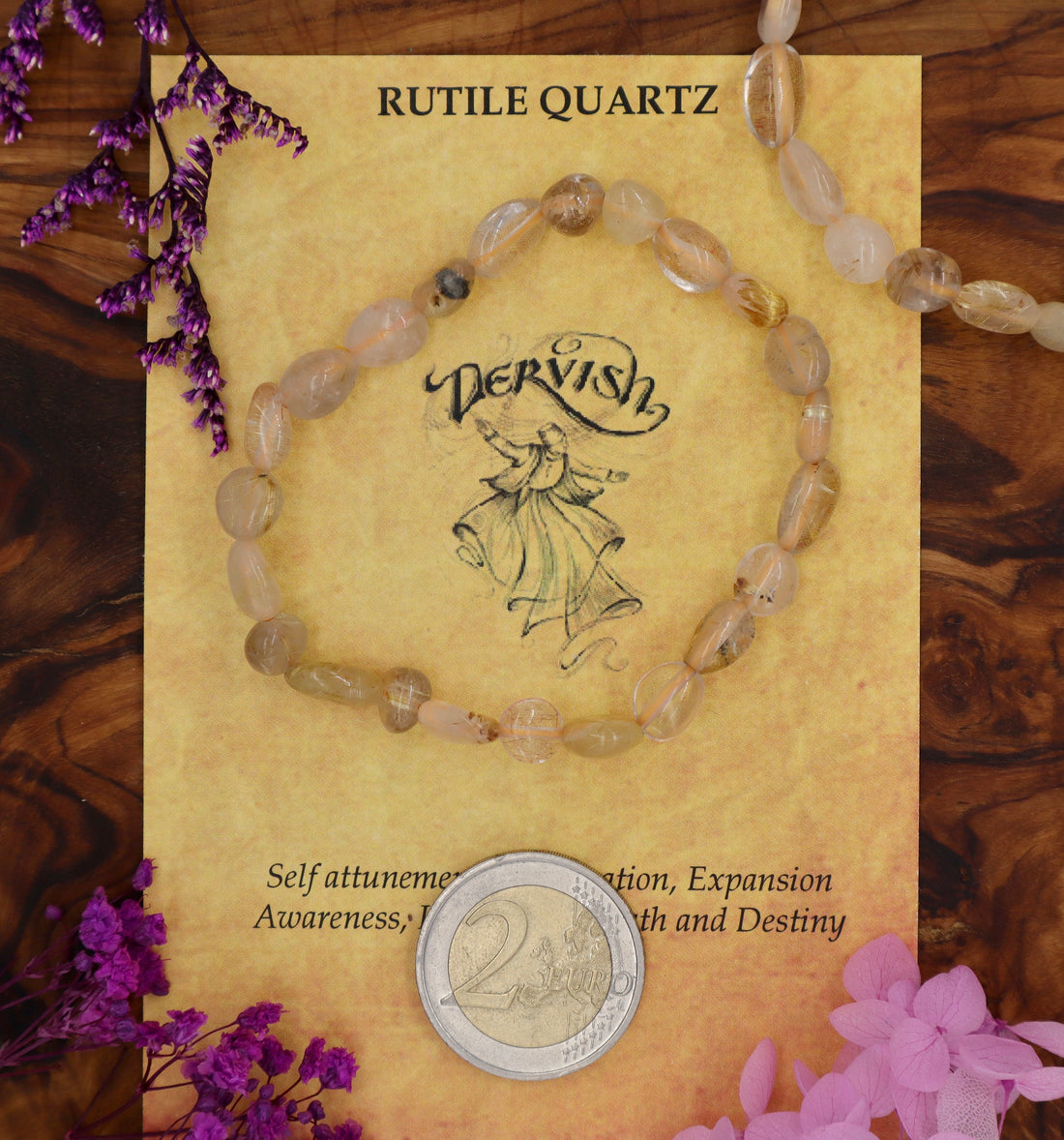 Quartz with Rutile (Rutilated Quartz) Bracelet (Free Form)